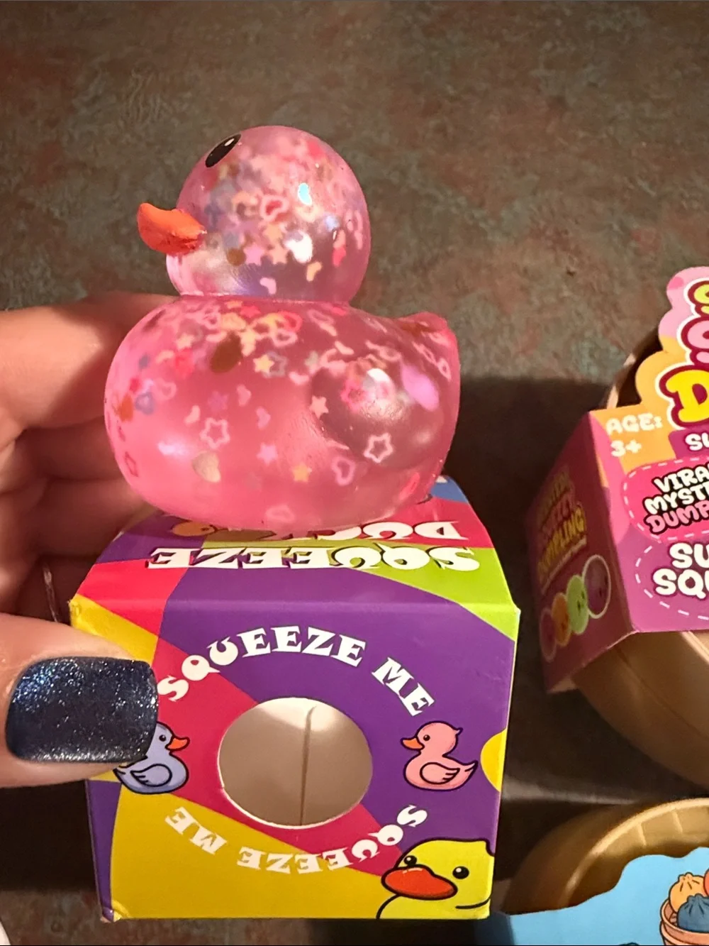 Squeeze Pink Confetti Rubber Duck